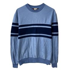 USA製 Lee ボーダースウェット トレーナー M ブルー ネイビー リー プルオーバー ポリエステル トップス 春秋物 a803-5622