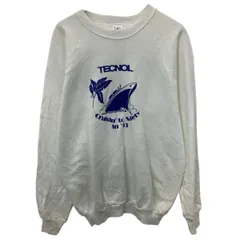 FRUIT OF THE LOOM プリントスウェット トレーナー XL ホワイト フルーツオブザルーム ビッグプリント ラグラン トップス 春秋物 a803-5633