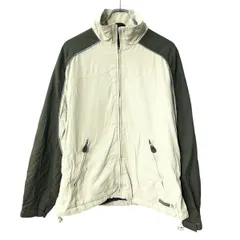 90～00s OLD NAVY ナイロンジャケット S カーキ アイボリー オールドネイビー ジップアップ 裏地フリース ラグラン 秋冬物 a803-5645