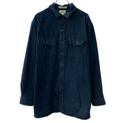 90～00s L.L.Bean 長袖 フランネルシャツ XL ネイビー エルエルビーン ボタン ～00年代 シャモアクロス 胸ポケット 春秋物 a803-5713のサムネイル