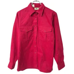 90s USA製 L.L.Bean 長袖 フランネルシャツ M～ レッド エルエルビーン ボタン 90年代 シャモアクロス 胸ポケット 春秋物 a803-5715