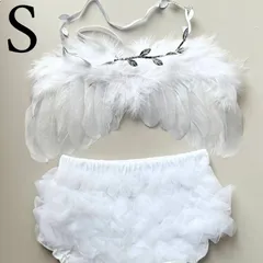 【フリルパンツS】ハーフバースデー　2点セット　天使の羽　ブルマ　フリルパンツ　　飾りつけ　フォト　撮影小物　ニューボーンフォト