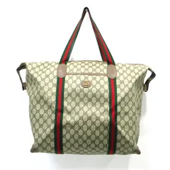 【三重本店】 中古 GUCCI | グッチ ボストンバッグ GGスプリーム オールドグッチ 012・615・6211 シェリーライン ベージュ×ブラウン 【122】