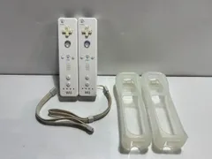Nintendo 任天堂 Wii コントローラー 白 2個セット カバー付 動作確認済 　[管理No.：O12314_G2_60]