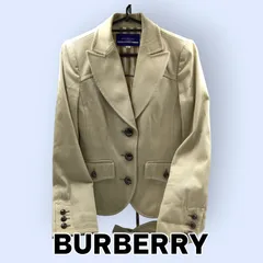 BURBERRY BLUE LABEL バーバリー ブルーレーベル テーラードジャケット レディース38 ベージュ ノバチェック裏地 三陽商会 日本製