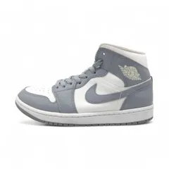 NIKE 2022 WMNS AIR JORDAN1 MID GREY サイズ26.5cm BQ6472-115 箱無し ナイキ ウィメンズ エアジョーダン1ミッド グレー スニーカー 大名店