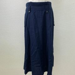 BANANA REPUBLIC ロングスカート ネイビー リネン混 サイズ4 20260305-0008