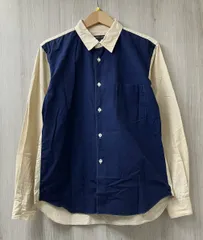 COMME des GARCONS HOMME PLUS コムデギャルソンオムプリュス PK-B059 長袖シャツ サイズS ベージュ × ネイビー