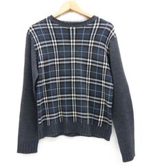 BURBERRY GOLF ニット セーター チェック柄 ネイビー - メルカリ