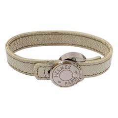 HERMES セリエ ルーピング レザー シルバー金具 ブレスレット 箱付き