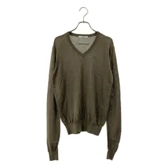 SLOANE / スローン | シルク 天竺 Vネックニット | 2 | カーキ | レディース