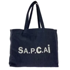 【美品】  sacai / サカイ | × A.P.C. / アーペーセー ロゴ デニム トートバッグ / ユニセックス | インディゴ | メンズ