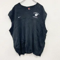 古着 used　90s　NIKE　ナイキ　コットンニットベスト　ヴィンテージ　黒　ブラック　Lサイズ