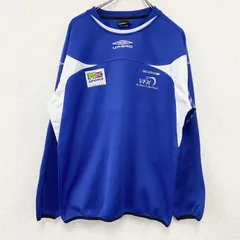 古着 used　00s　UMBRO　アンブロ　スウェット/トレーナー　デカロゴ　刺繍ロゴ　ヴィンテージ　青　ブルー　XLサイズ