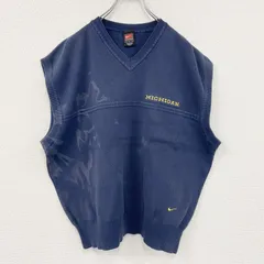 古着 used　90s　NIKE　ナイキ　コットンニットベスト　ヴィンテージ　フェード　紺　ネイビー　Mサイズ