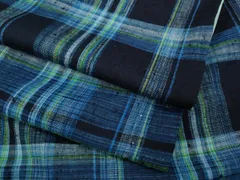 平和屋着物●郡上紬　草木染　格子柄　正絹　逸品　CABD7298ut