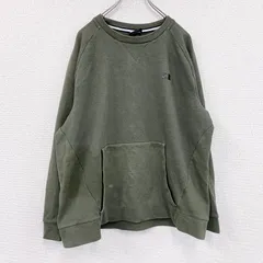 古着 used　NIKE　ナイキ　スウェット/トレーナー　前V　ポケット付き　ラグランスリーブ　カーキ　XLサイズ