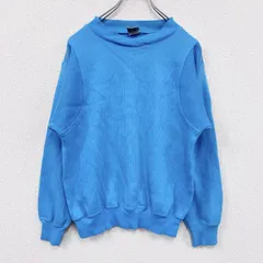 古着 used　80s　PUMA　プーマ　リブニットセーター　コットンニットセーター　ヴィンテージ　水色　ライトブルー　Mサイズ