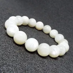 天然石 ホワイトムーンストーン ブレスレット 約12mm インド産 白銀色 パワーストーン アクセサリー TB0254
