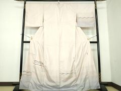 平和屋着物＊夏物 小紋 絽 草花文 洗える着物 未使用 AAAZ4730jd