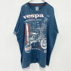 古着 used　Haynes　ヘインズ　Vespa　ベスパ　半袖プリントTシャツ　紺　ネイビー　3XLサイズ