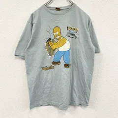 古着 used　The Simpsons　ザ・シンプソンズ　半袖プリントTシャツ　キャラクターT　水色　ライトブルー　Mサイズ