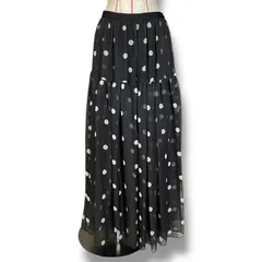 新品 未使用 タグ付き 1er Arrondissement ドットギャザースカート チュールスカート ドットプリント 水玉模様 B1041AFS005 黒 ブラック 白 ホワイト サイズ38 レディース 春 ゴーゴー古着マルイ北千住店 22 No.1742