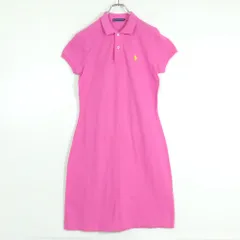 ラルフローレン★ビタミンカラーがかわいい♪ワンピース ポロシャツ サイズL ピンク系 前開き z18484