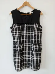 ピ593●Liebe●リーベ●ノースリーブワンピース●レディース●size42●黒×白