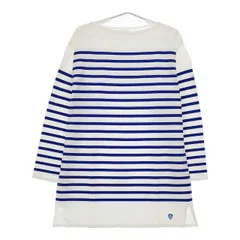 ORCIVAL バスクシャツ サイズ7 ビッグシルエット ボーダー 長袖Ｔシャツ カットソー ロンＴ ホワイト ブルー レディース オーシバル/オーチバル【中古】5-0601M∞