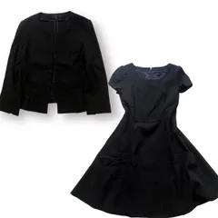 UNTITLED スーツ ノーカラーツイードジャケット＆ワンピース セットアップ 式典 セレモニー クリーニング済