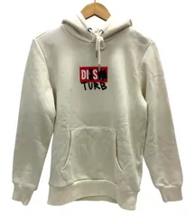 美品/DIESEL ディーゼル/ボックスロゴ裏起毛パーカー サイズXS ホワイト メンズ/FB3637