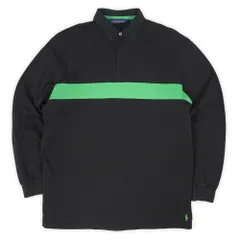 ポロラルフローレン POLO RALPH LAUREN 90s 90年代 L/S ポロシャツ 裾ポニー 長袖 珍品 GOLF ゴルフ USA ヴィンテージ アメリカ 古着 メンズ ポロシャツ ブラック × グリーン L【中古】