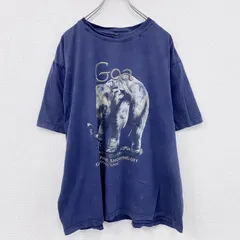 古着 used　半袖プリントTシャツ　アニマルT　ゾウ　ヴィンテージ　紺　ネイビー　3XLサイズ