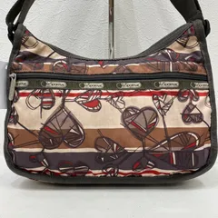 481　LeSportsac　レスポートサック　ショルダーバッグ　クラシックホーボー　ハート　ボーダー　ストライプ　ブラウン　ベージュ　レッド　レディース　軽量　カジュアル　シンプル