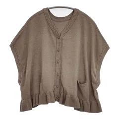 tumugu TK25101 ランダムリブニット 2way ノースリーブ ベスト ベージュ レディース ツムグ【中古】5-1204M∞