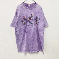 古着 used　Hanes　ヘインズ　半袖プリントTシャツ　タイダイ柄　紫　パープル　2XLサイズ