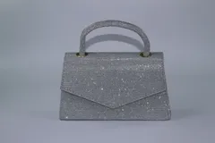 ラインストーン ハンドバッグ シルバー キラキラ パーティーバッグ ミニバッグ