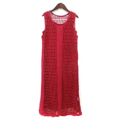 ジーナシス JEANASIS ワンピース  ロング ノースリーブ F 赤 レッド /MN