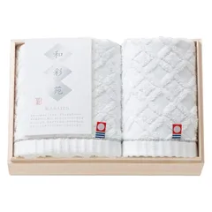 今治タオル 和彩苑 フェイスタオル&ウォッシュタオル(国産木箱入) (WSK-16)