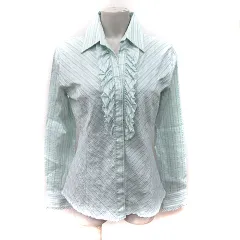 23区 オンワード樫山 シャツ ブラウス オープンカラー フリル 総柄 40 L マルチカラー /YI