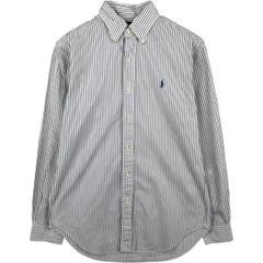 古着 ラルフローレン Ralph Lauren CLASSIC FIT マルチストライプ 長袖 ボタンダウンストライプシャツ メンズS相当/eaa621725