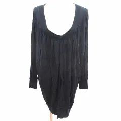 ズッカ zucca ワンピース ミニ ニット Uネック ドルマンスリーブ 長袖 ウール M 紺 ネイビー /YK