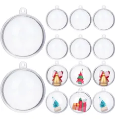 クリスマス オーナメント ボール プラスチックボール 透明 中空 20個セット プラスチック 球 装飾品 収納用 ツリー 飾り用 透明中空 クリア球体