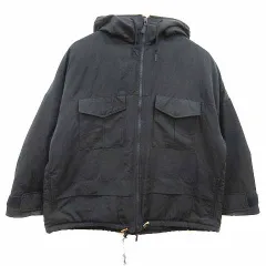 ユニクロ UNIQLO ホワイトマウンテニアリング White Mountaineering ダウンジャケット ブルゾン ジップアップ 総裏地 フード S 黒 ブラック /YK