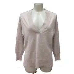 アンタイトル UNTITLED ニット カットソー Vネック 長袖 0 スモーキーピンク /MS