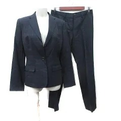 オンリー ONLY セットアップ 上下 スーツ テーラードジャケット 総裏地 スラックスパンツ 総柄 ウール 4 11号 黒 ブラック /YI