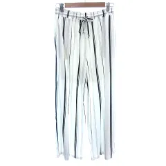 アズールバイマウジー AZUL by moussy ワイドパンツ イージー ストライプ M 白 ホワイト /AU