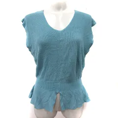 メイソングレイ MAYSON GREY ニット カットソー フレンチスリーブ 2 M 紺 ネイビー /YI