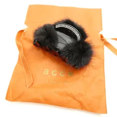 美品 acca アッカ ミンクファー ヘアクリップ ストーン ヘアアクセサリー レディース AO3918 